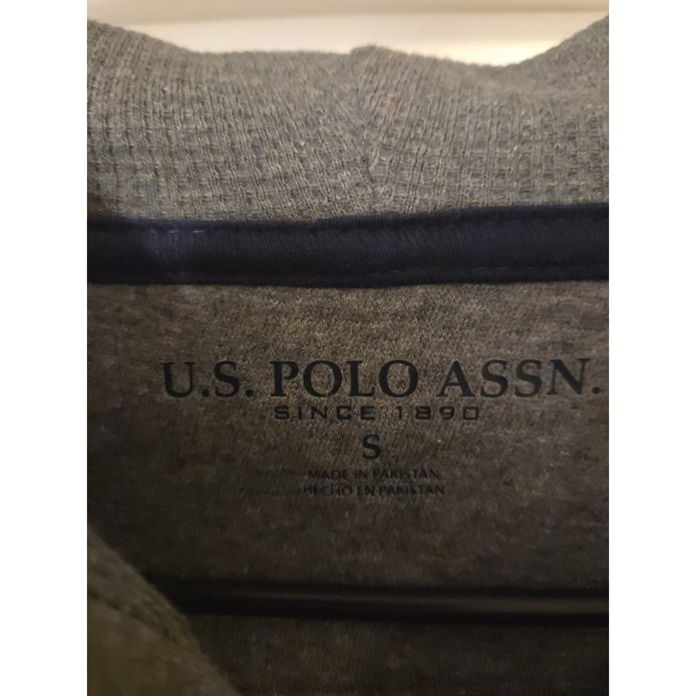 US Polo Assn Mens Size Small Full Zip Up Gray Jacket Fleece Lined - Picture 5 of 6